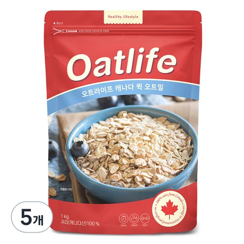 오트라이프 캐나다 퀵 오트밀, 1kg, 5개