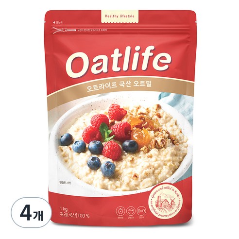 오트라이프 국산 오트밀, 1kg, 4개
