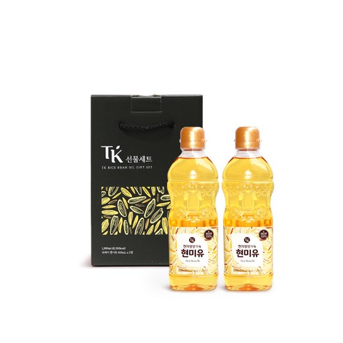 세림현미 티케이 1호 현미유 선물세트, 500ml 2병 아기현미유 세림현미 티케이 1호 현미유 선물세트, 500ml 2병 아기현미유