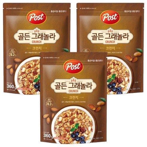 포스트 골든 그래놀라 크런치 시리얼, 360g, 3개