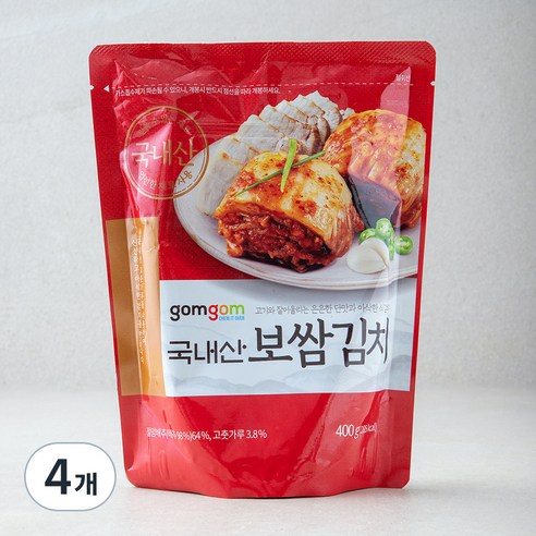 곰곰 국내산 보쌈 김치, 400g, 4개