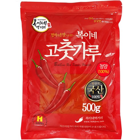 복이네먹거리 국산청양 100% 고춧가루 떡복이용 소스용, 500g, 1개