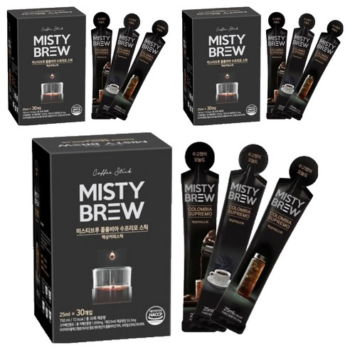 미스티브루 더치커피 콜롬비아 수프리모 액상스틱, 25ml, 30개입, 3개