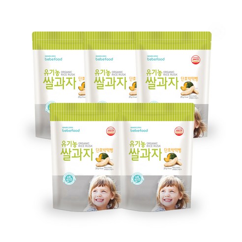 베베푸드 유기농 쌀과자 떡뻥 20g, 단호박, 5개