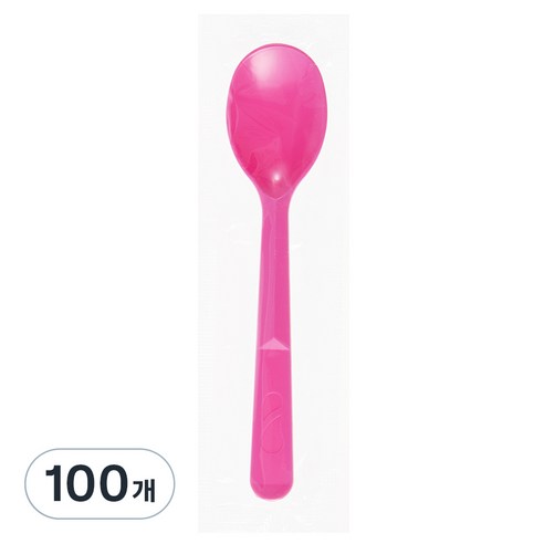 코멧 아이스크림 스푼 핑크, 1개, 100개입