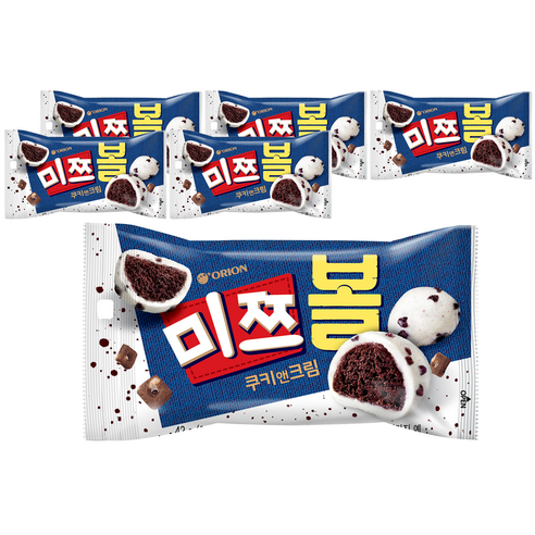 오리온 미쯔볼 쿠키앤크림, 42g, 6개