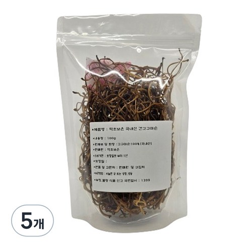 약초보은 국내산 건고구마순, 100g, 5개