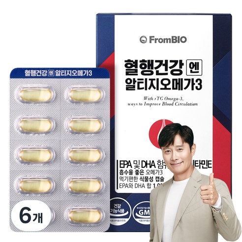 프롬바이오 혈행건강엔 알티지오메가3 39g, 60정, 6개