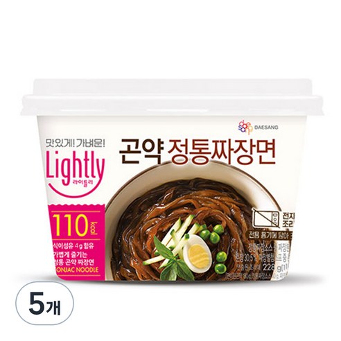 라이틀리 곤약 정통 짜장면, 228g, 5개
