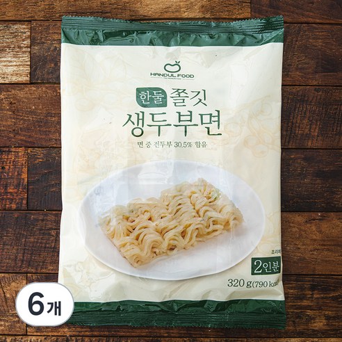 한둘푸드 쫄깃 생두부면 2팩, 320g, 6개