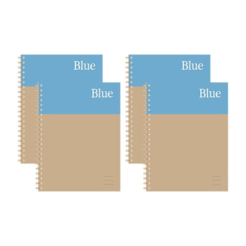 스튜디오에잇 B5 크라프트 스프링노트 009 4p + 스티커 세트, 블루(노트), 랜덤발송(스티커), 1세트