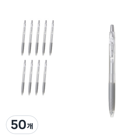 파이롯트 쥬스 젤잉크펜 0.5mm LJU-10EF, 메탈릭실버, 50개