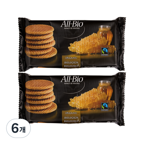 올바이오 허니 스트룹 와플 6p, 175g, 6개