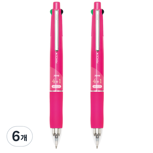 자바펜 제트 4 + 1 멀티펜 0.7mm, 핫핑크, 6개