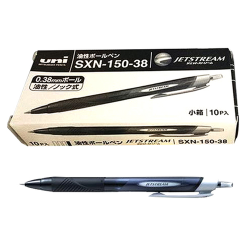 제트스트림 유니 볼펜 0.38mm, 블랙, 10개 문구/오피스