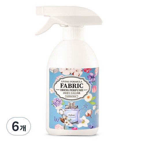 생활공식 섬유향수 드레스 퍼퓸 냄새제거 섬유탈취제, 500ml, 6개
