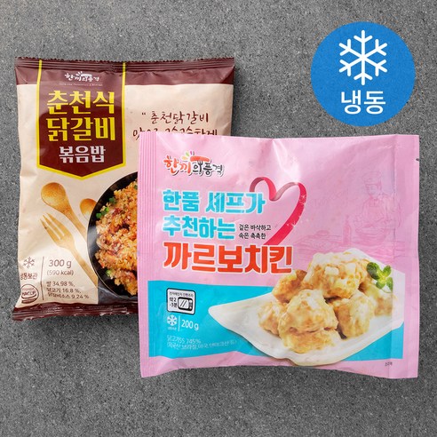 한끼의품격 춘천식 닭갈비 볶음밥 300g + 까르보 치킨 200g (냉동), 1세트