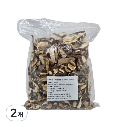 약초보은 건슬라이스 표고버섯, 500g, 2개