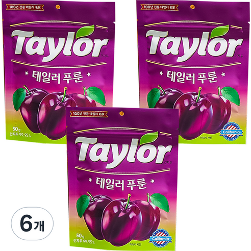 테일러 푸룬건자두, 50g, 6개