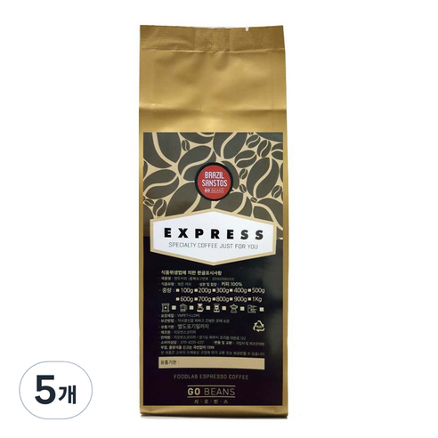 지오빈스 브라질 산토스 분쇄 커피, 프렌치프레스, 600g, 5개