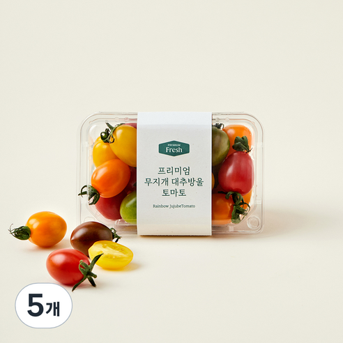 프리미엄 무지개 대추방울토마토, 400g, 5개