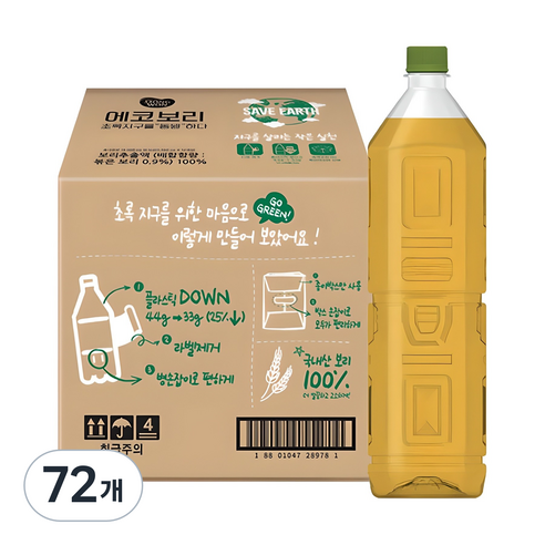 동원 무라벨 에코보리, 1.5L, 72개
