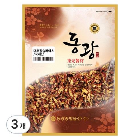 동광한방몰 경산 대추칩 슬라이스, 250g, 3개