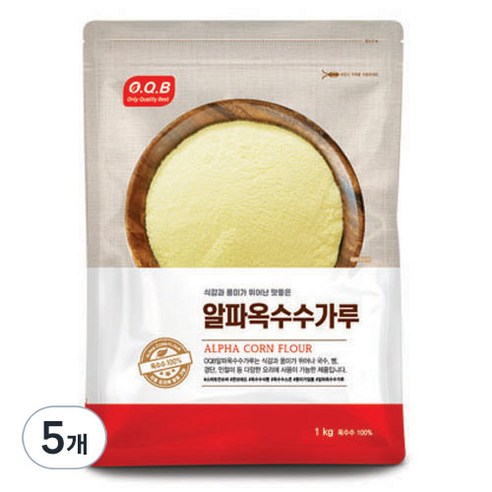 OQB 알파옥수수가루, 1kg, 5개
