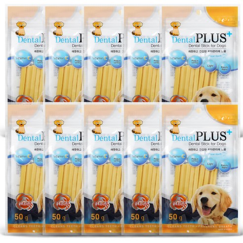 덴탈플러스 국산 덴탈 개껌 50g, 글루코사민맛, 10개