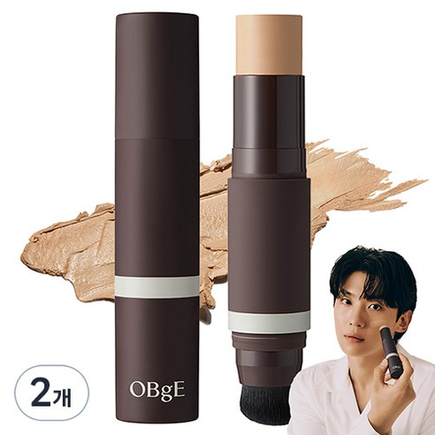 OBge 내추럴 커버 파운데이션 SPF50+ PA++++ 13g, 3호 샌드, 2개