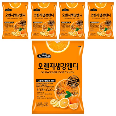 일광제과 오렌지 생강 캔디, 250g, 5개