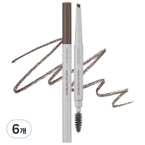 롬앤 한올 플랫 브로우 0.17g, c2 그레이스토프, 6개