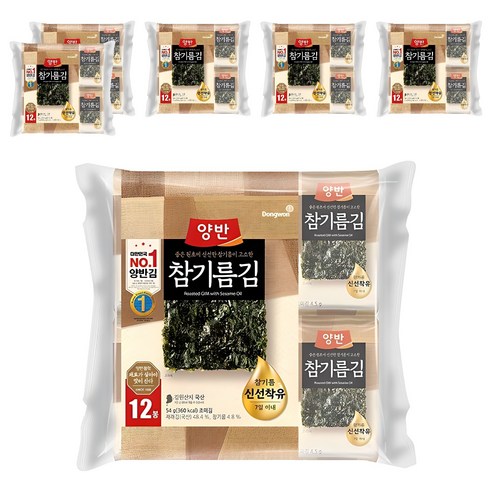 양반 참기름 김, 54g, 6개