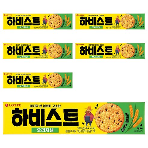 롯데제과 하비스트 오리지널, 100g, 6개