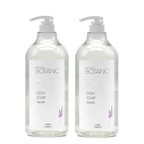 비엔디생활건강 보타닉 주방세제 1000ml x 2p + 전용펌프 세트, 1세트, 2L