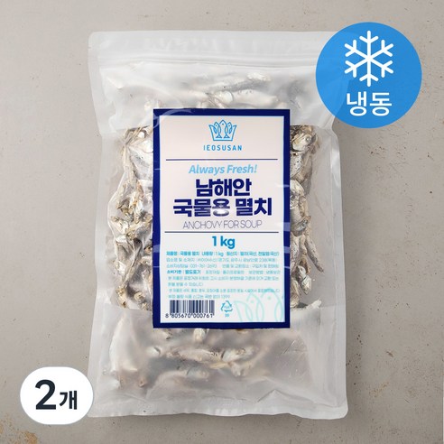 이어수산 남해안 국물용 멸치 (냉동), 1kg, 2개