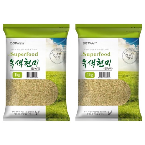 건강한밥상 녹색현미, 1kg, 2개