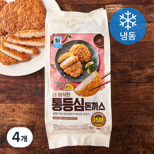 대림선 더 바삭한 통등심 돈까스 (냉동), 420g, 4개