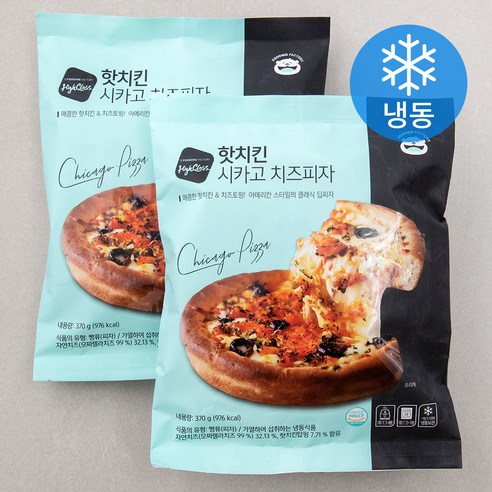 푸딩팩토리 핫치킨 시카고 치즈피자 (냉동), 370g, 2개