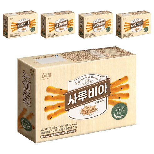 해태제과 사루비아 참깨스틱, 180g, 5개