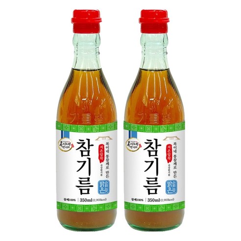복이네먹거리 통깨로 만든 저온압착 순한맛 맑은 참기름, 350ml, 2개