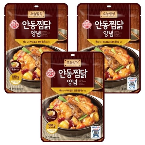 오뚜기 오늘밥상 안동찜닭 양념, 3개, 180g