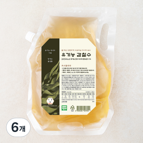 유기가공식품 인증 감칠수, 2L, 6개