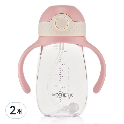 마더케이 허그 추 빨대컵, 300ml, 2개, 핑크
