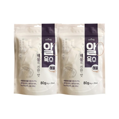 요리여왕 알육수 자연 한알 해물맛, 80g, 2개