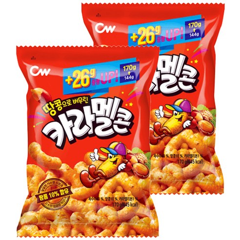 청우식품 땅콩으로 버무린 카라멜콘, 170g, 2개