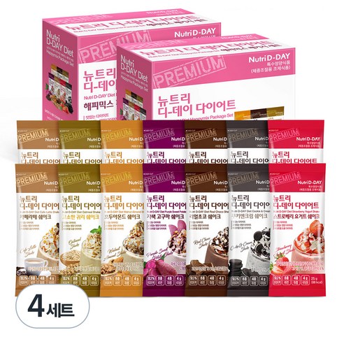 뉴트리디데이 다이어트 해피믹스 패키지 세트, 350g, 4세트