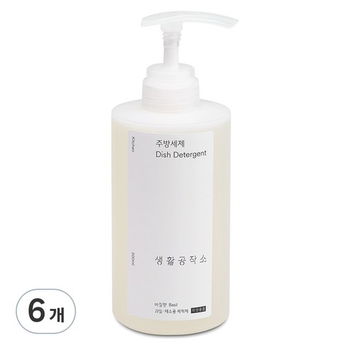 생활공작소 주방세제, 500ml, 6개