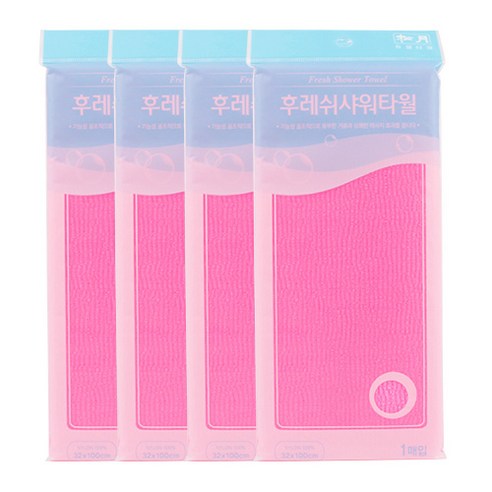 송월타월 후레쉬 샤워타올, 분홍, 4개