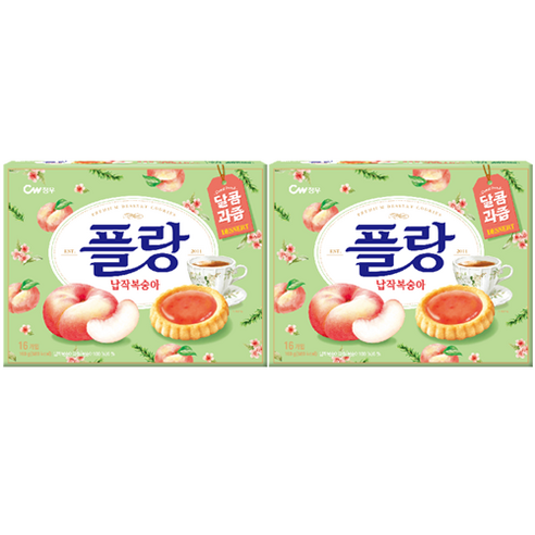 청우식품 플랑 납작복숭아, 160g, 2개